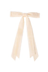 Velvet Bow Hair Clip - Beige