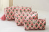 Blush marigold print travel/makeup/organizer/bag - Large