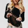 Keara Woven Crossbody Bag - Chocolate Suede