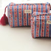 Nantucket stripes travel/makeup bag - Large