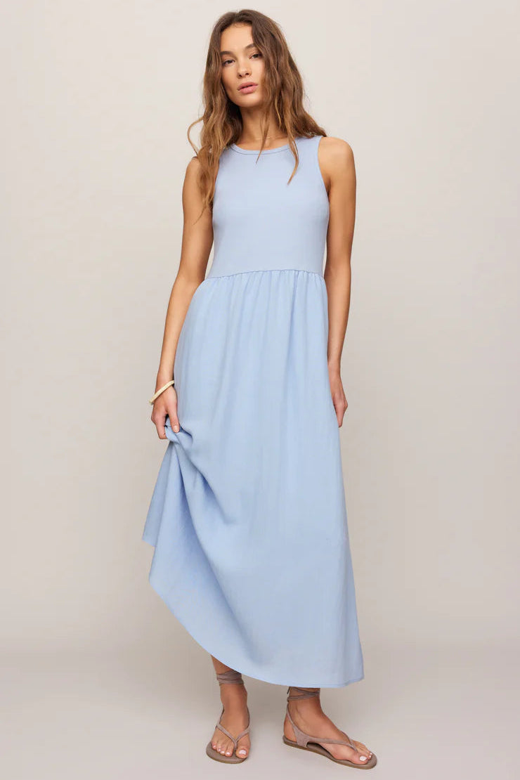 Charlotte Rib Midi Dress - Blue Light Charlotte Rib Midi Dress - Blue Light