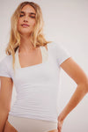 Clean Lines Baby Tee - White