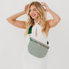 Keara Woven Bum Bag - Checkered Emerald