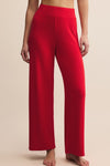 Luxe Pointelle Pant - Festive Red