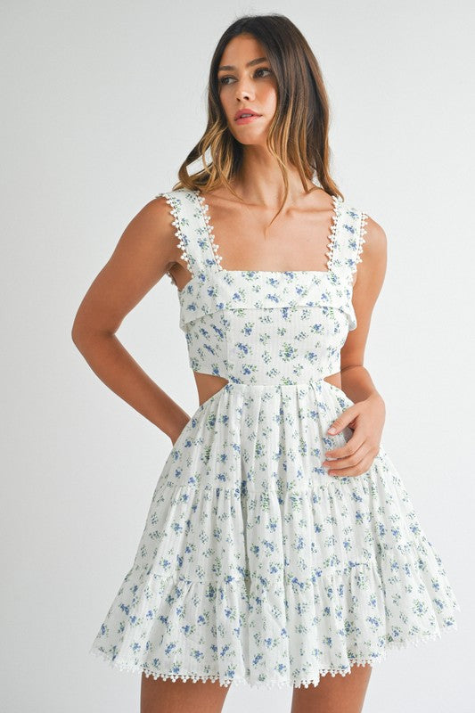 white christmas dresses Buy ROMANTIC FLORAL TIERED RUFFLE MAXI DRESS WITH SMOCKED BACK Online main image 1