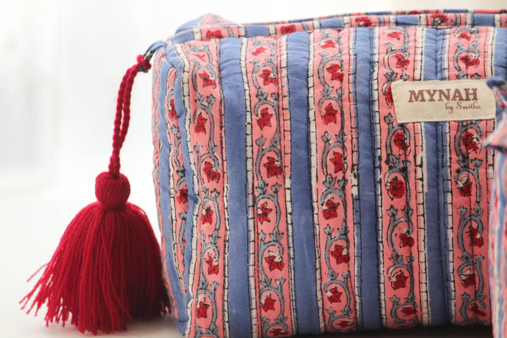 Nantucket stripes travel/makeup bag - Large