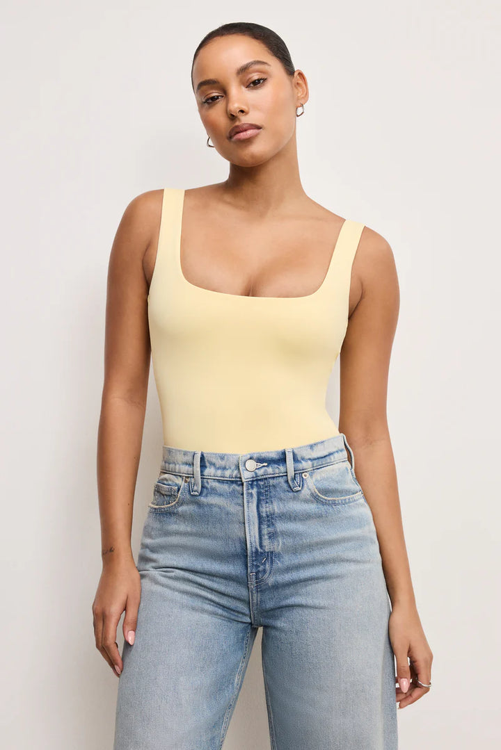 Scuba Modern Tank Bodysuit - Pale Yellow
