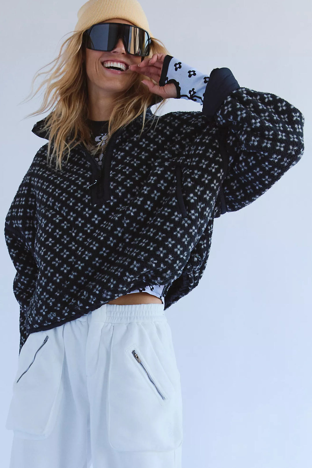 Mountain High Printed Half-Zip - Birdseye Black