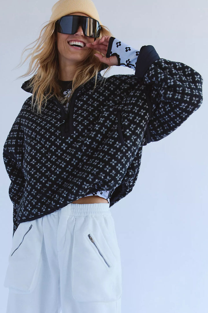 Mountain High Printed Half-Zip - Birdseye Black