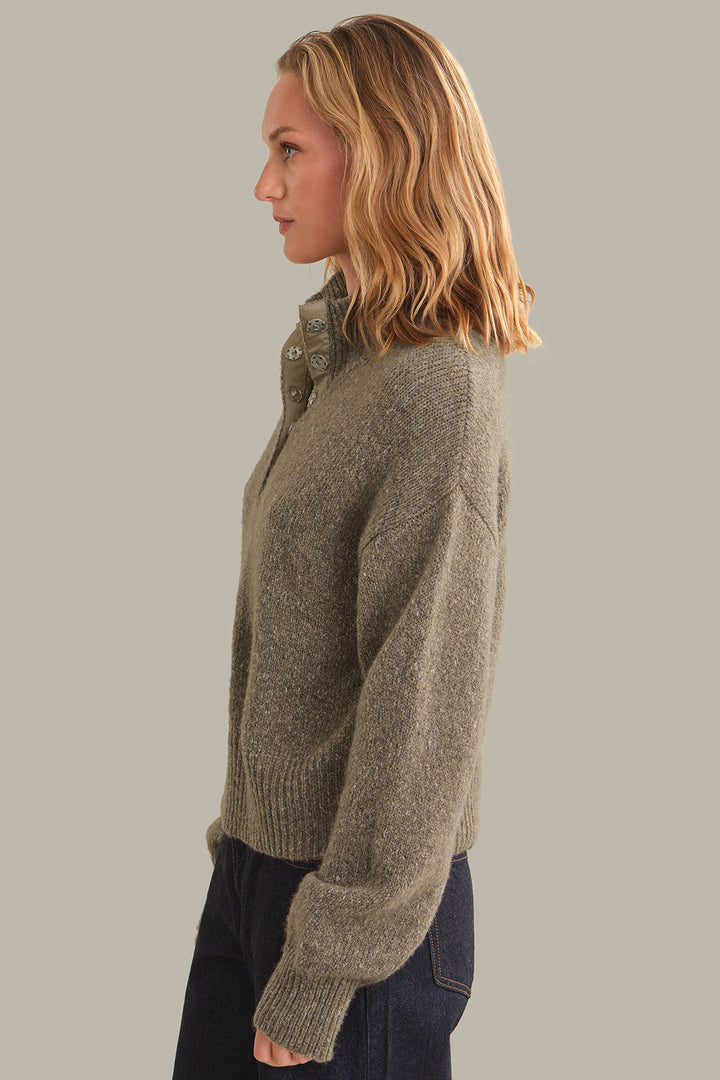 525 America Wren Snap Front Henley Mushroom Melange side