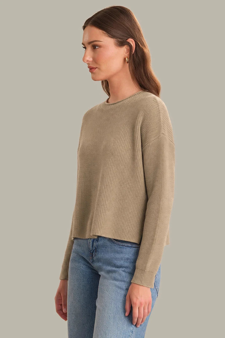 Daphne Cropped Cotton Pullover - Mushroom