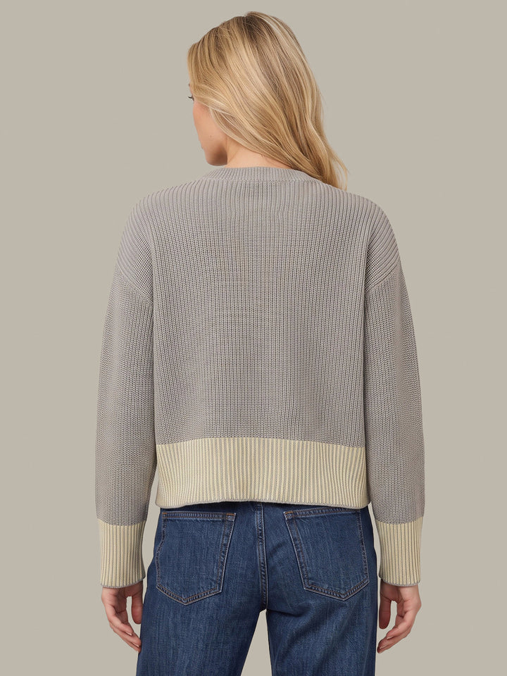 525 America Sienna Stripe Rib Pullover Grey Pearl back
