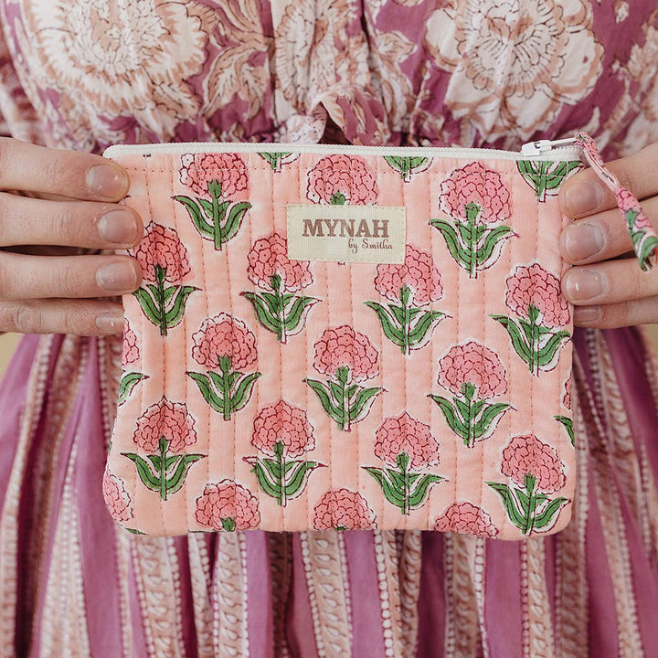 Blush Marigold Quilted Coin Pouch
