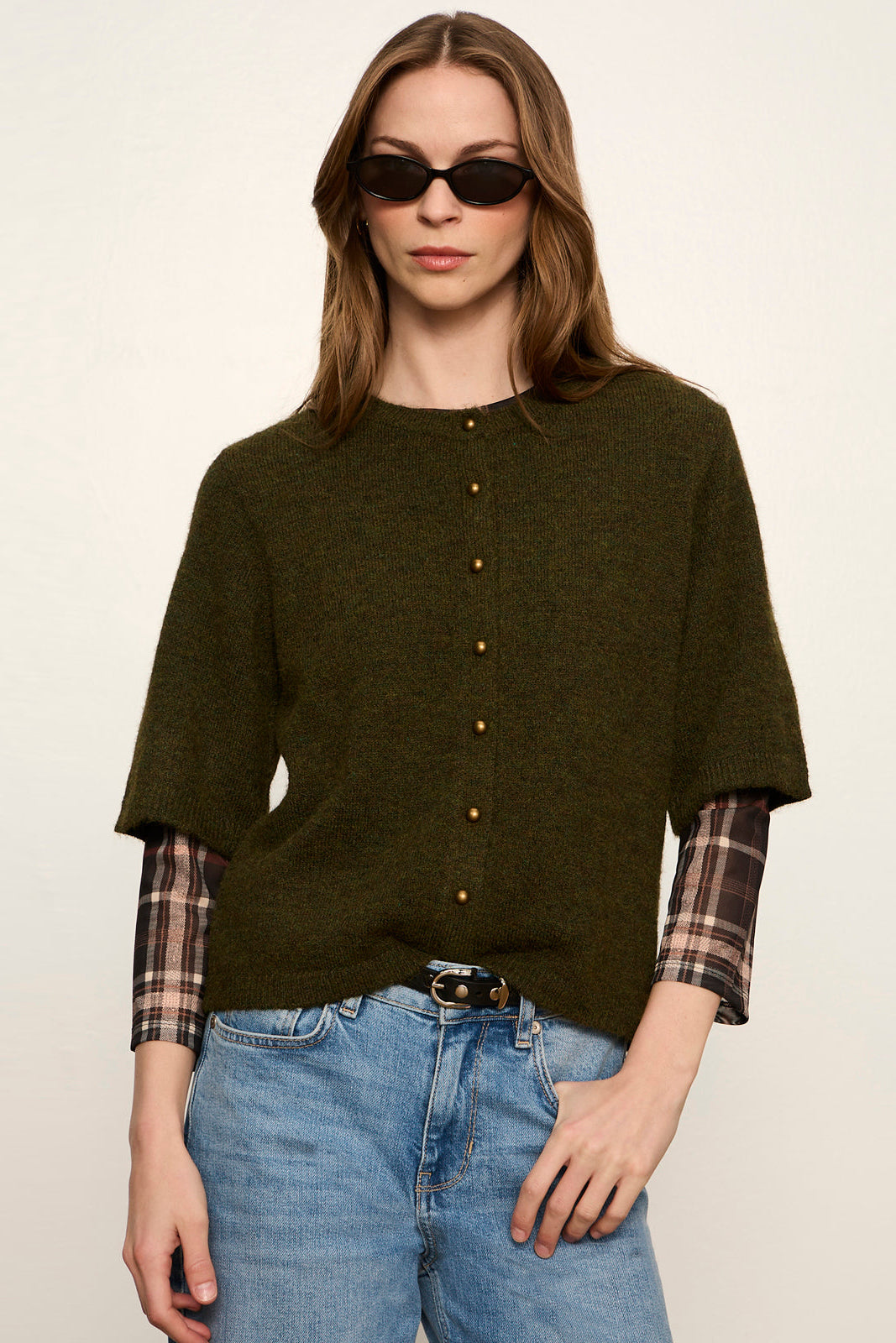 Sanctuary Short Sleeve Cardigan Kalamata side