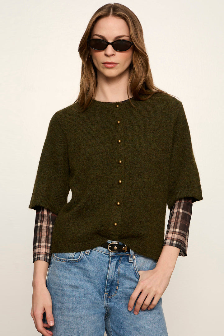 Sanctuary Short Sleeve Cardigan Kalamata side