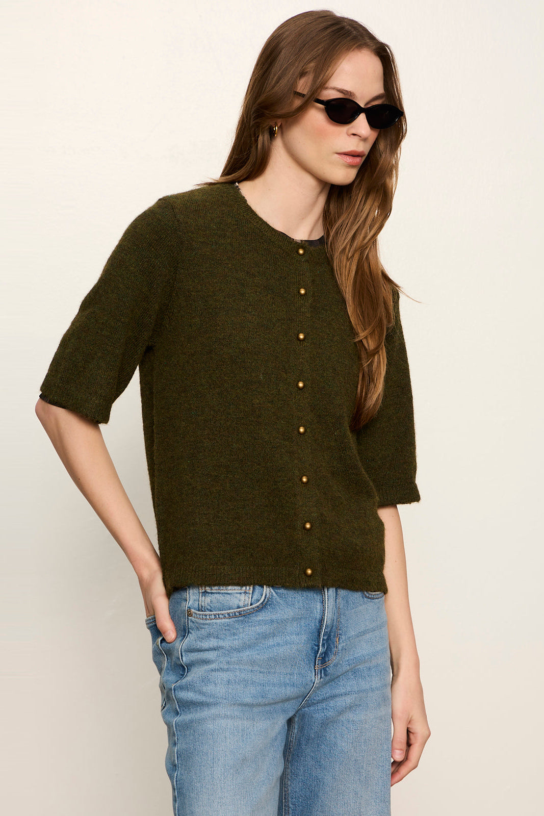 Sanctuary Short Sleeve Cardigan Kalamata back