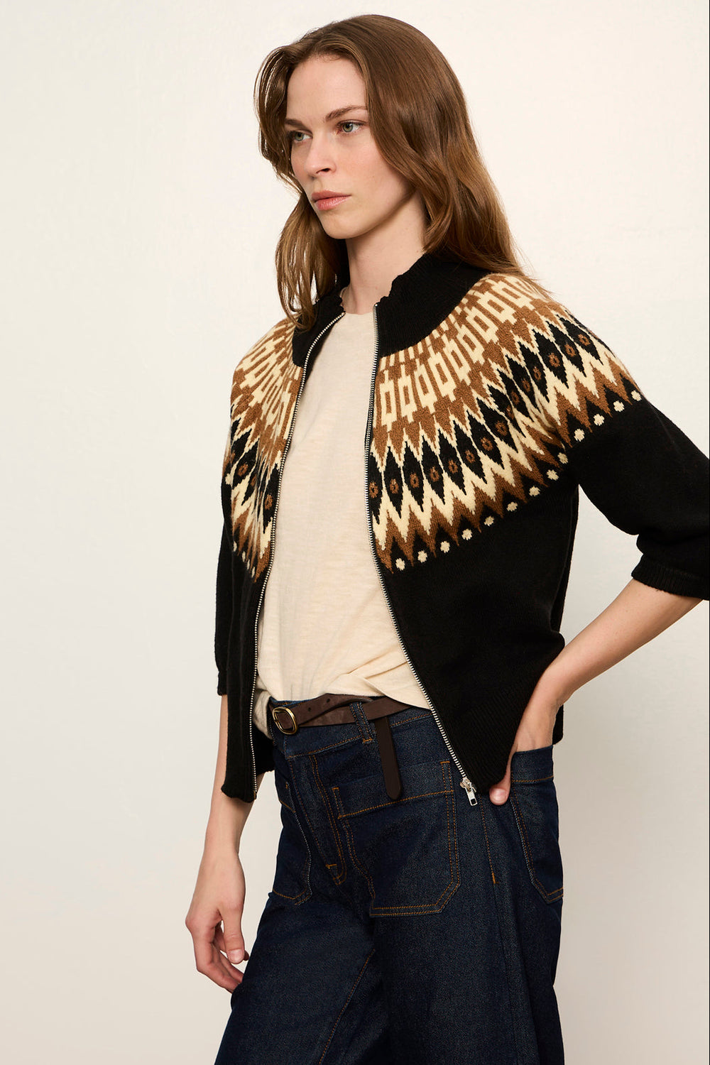 Sanctuary Fairisle Zip Up Poconos side