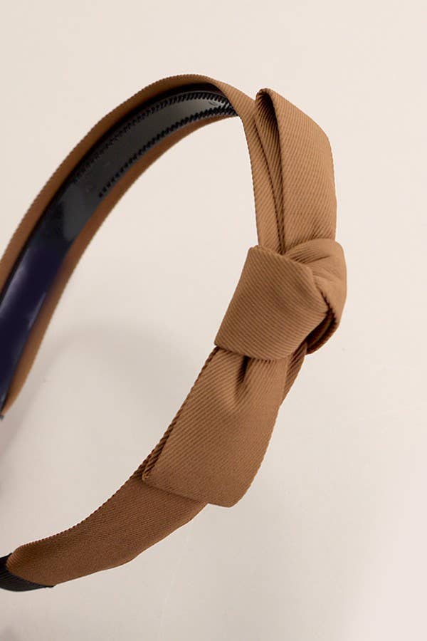 Classic Bow Knotted Headband - Brown