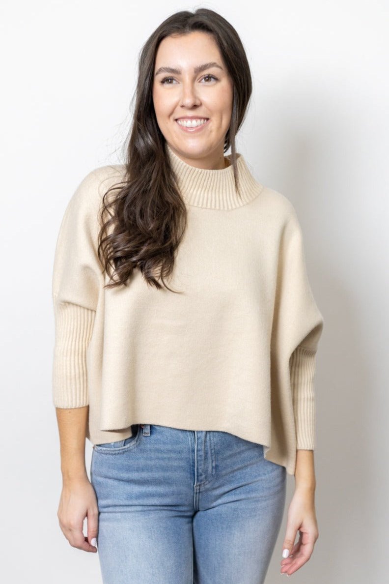 Aja Mock Neck - Ecru