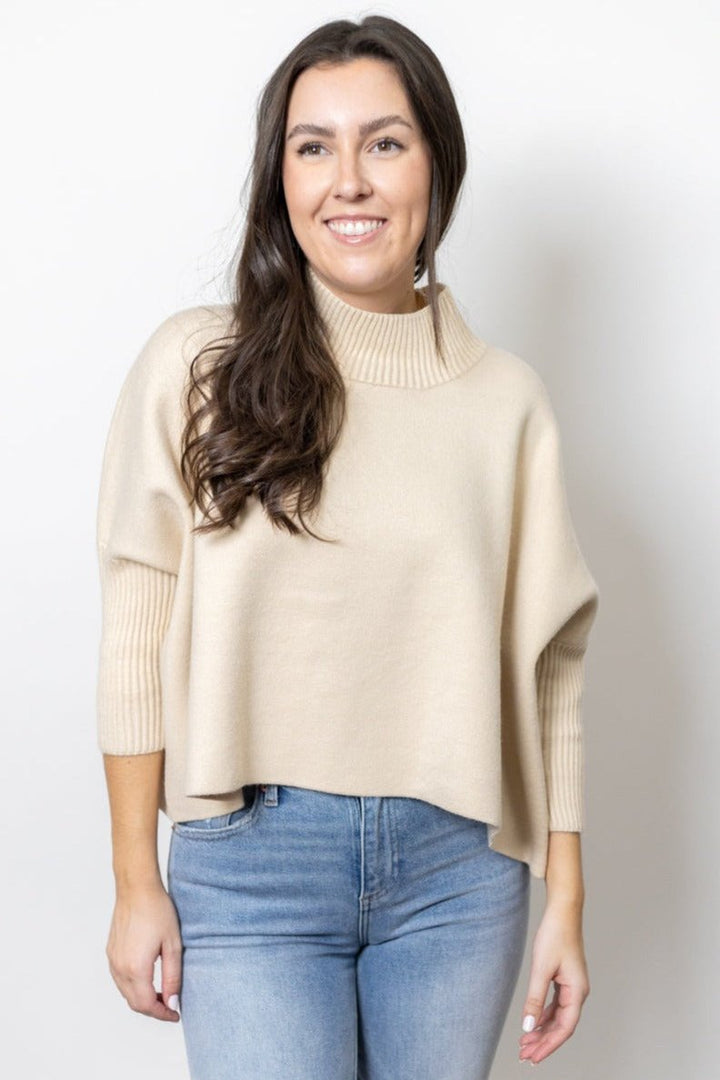 Aja Mock Neck - Ecru