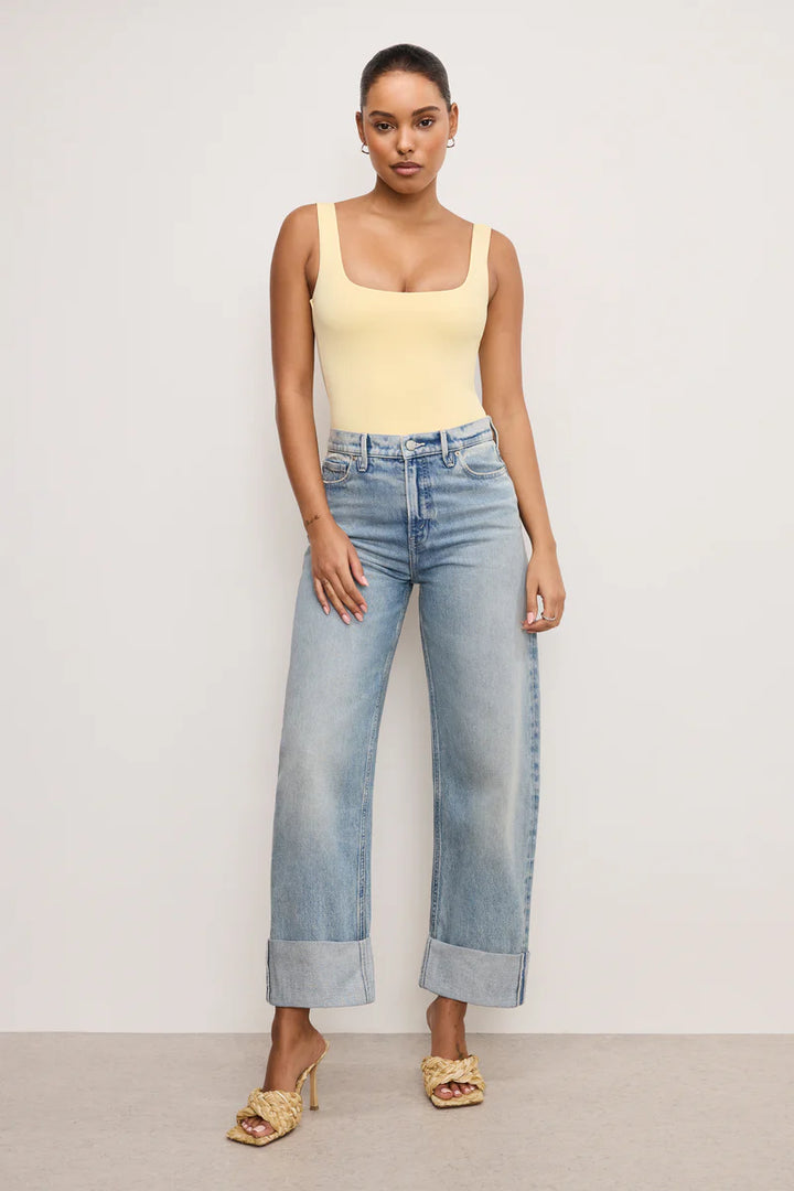 Scuba Modern Tank Bodysuit - Pale Yellow