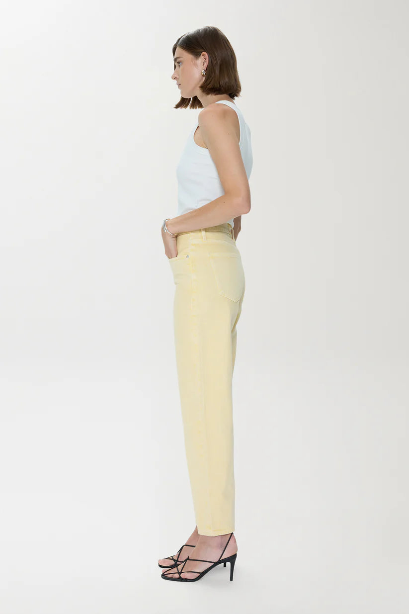 Lexi Mid Rise Bowed Straight Jean - Day Glow