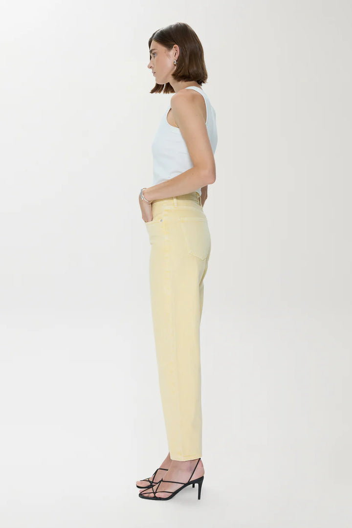 Lexi Mid Rise Bowed Straight Jean - Day Glow
