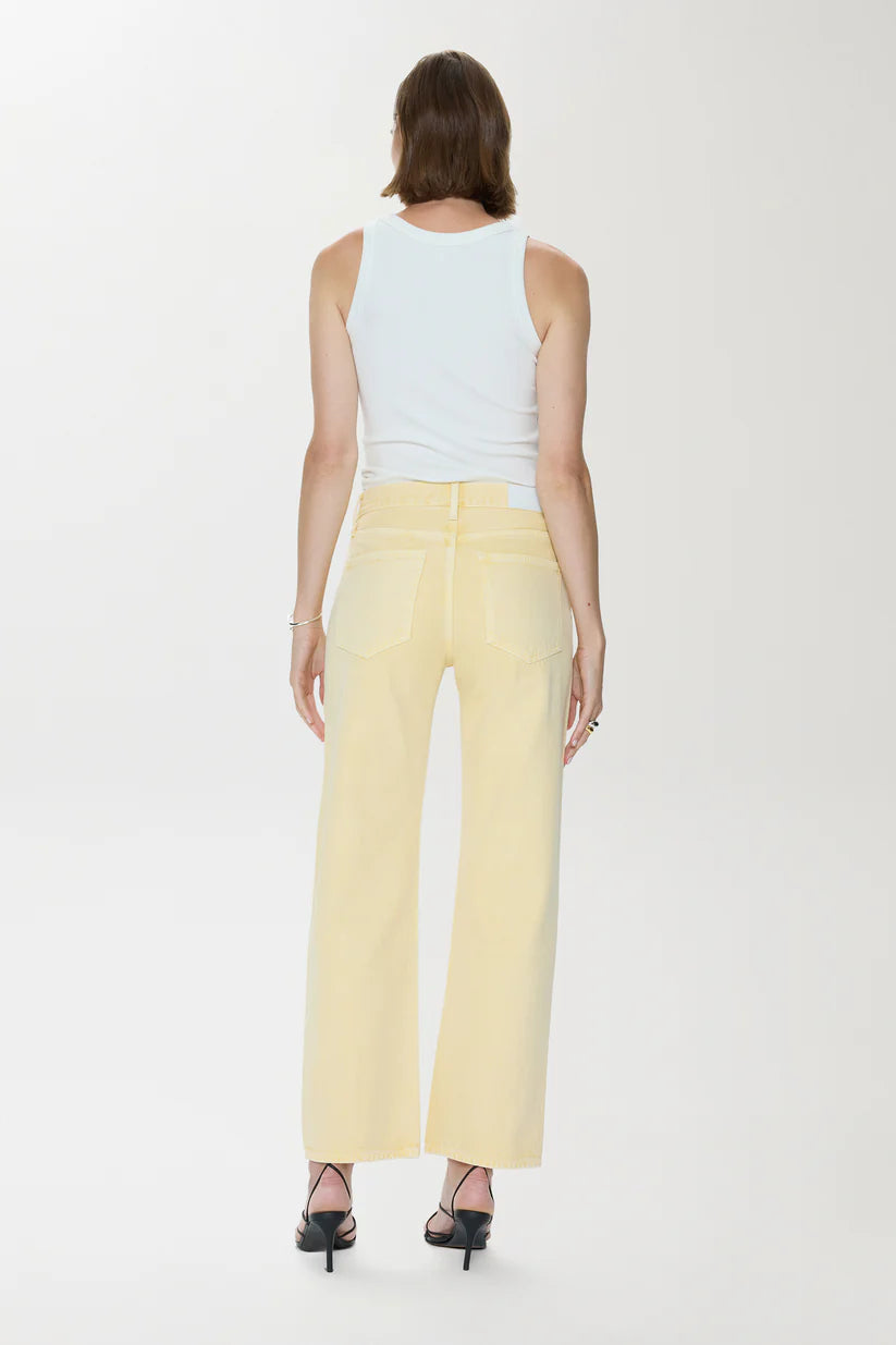Lexi Mid Rise Bowed Straight Jean - Day Glow
