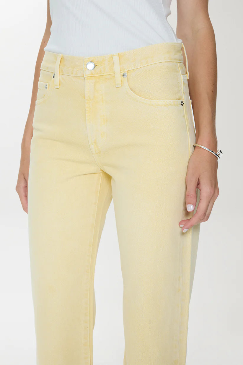 Lexi Mid Rise Bowed Straight Jean - Day Glow