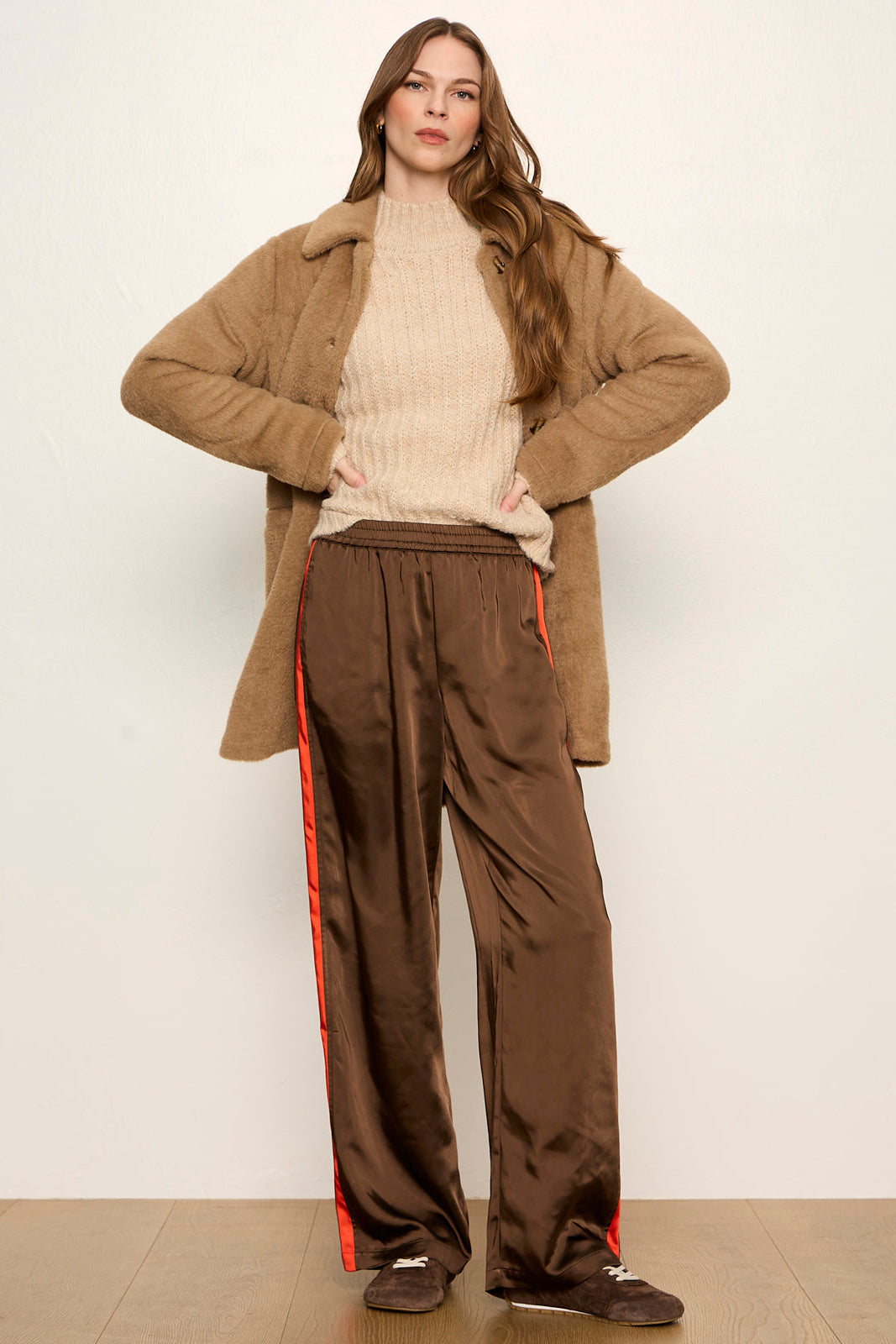 Upside Jacket in Hot Cocoa, styled