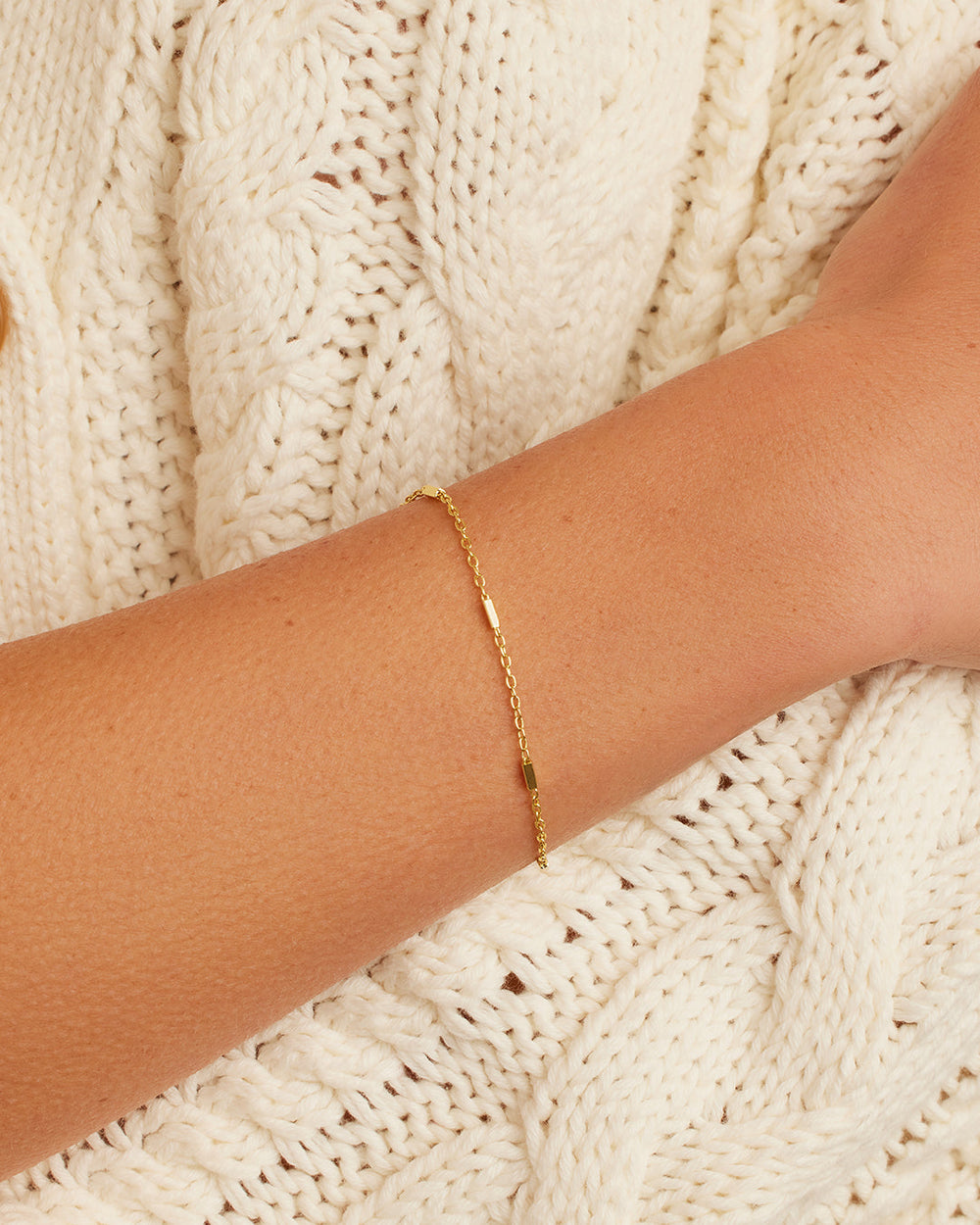 gorjana Tatum Bracelet in gold, worn on wrist