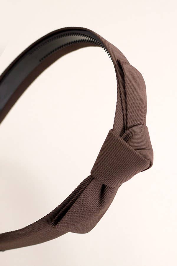 Classic Bow Knotted Headband - Brown