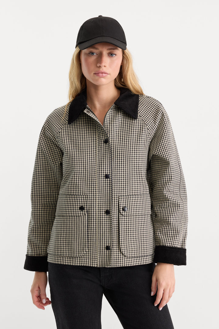 The Heritage Jacket in Black Check, front view