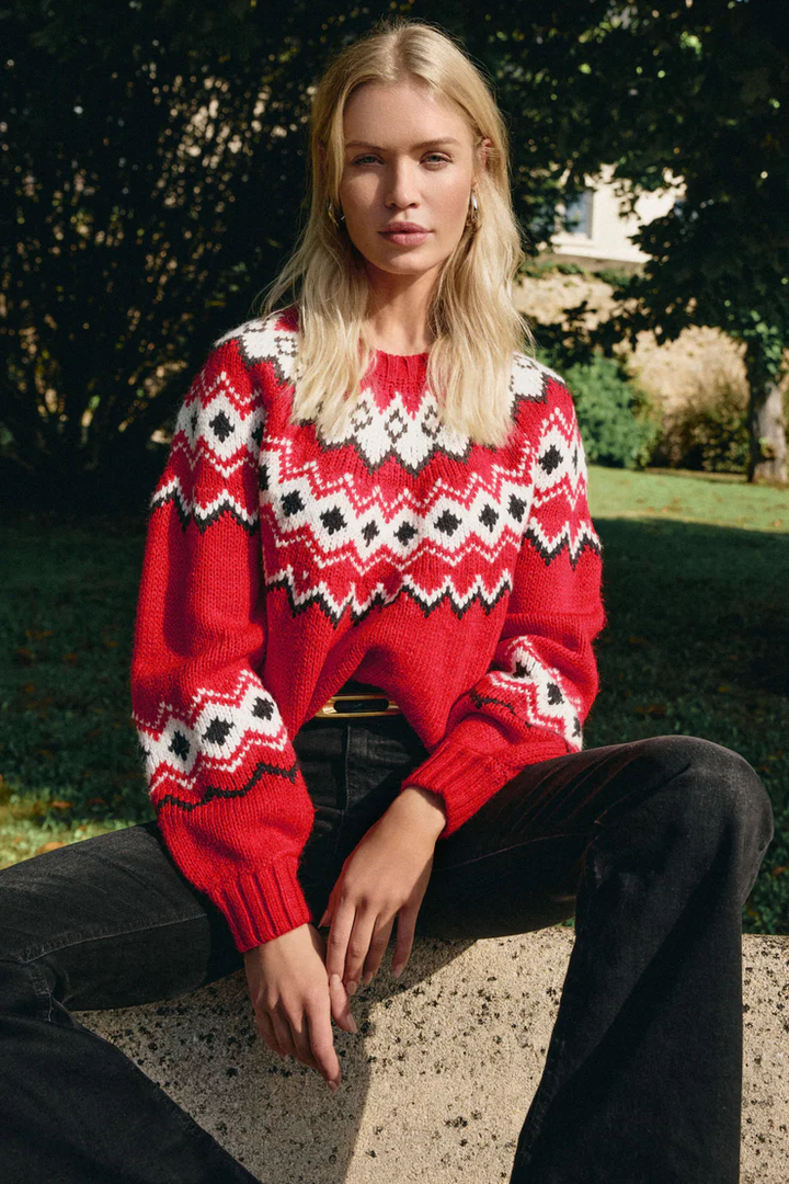 Adornment Sweater - Festive Red