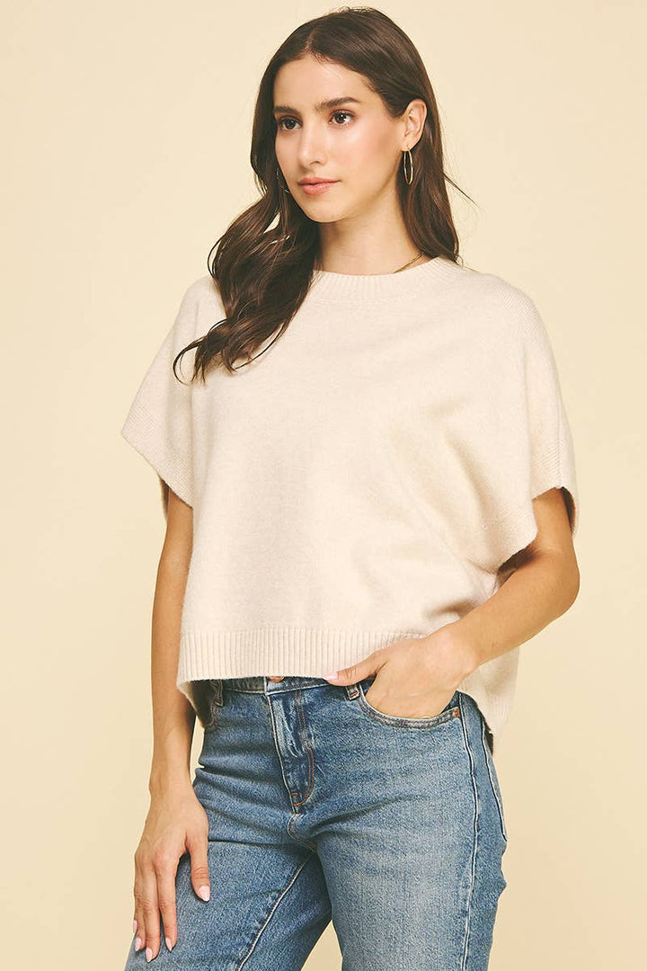 Elle Short Sleeve Knit - Natural