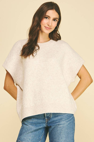 Emery Short Sleeve Sweater - Shell