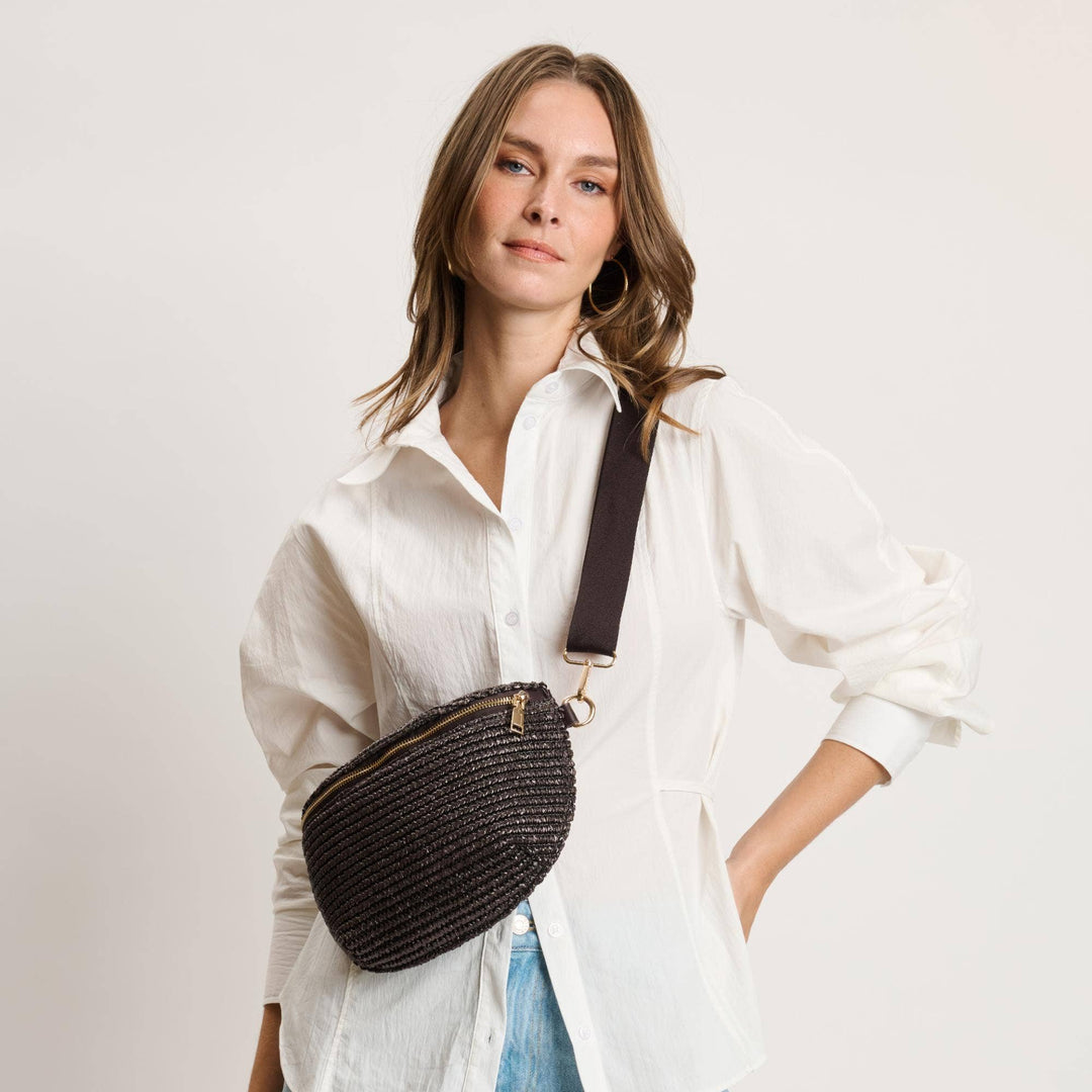 Gizelle Large Checker Bag - Chocolate Brown