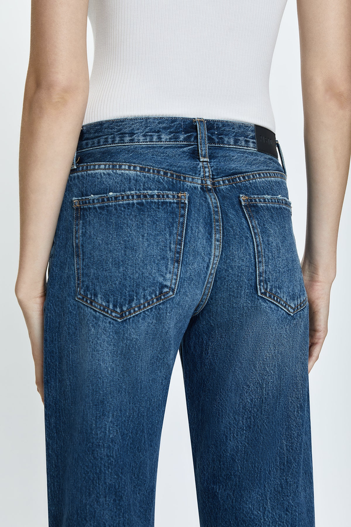 Lexi Mid Rise Bowed Straight Jeans - Artisan