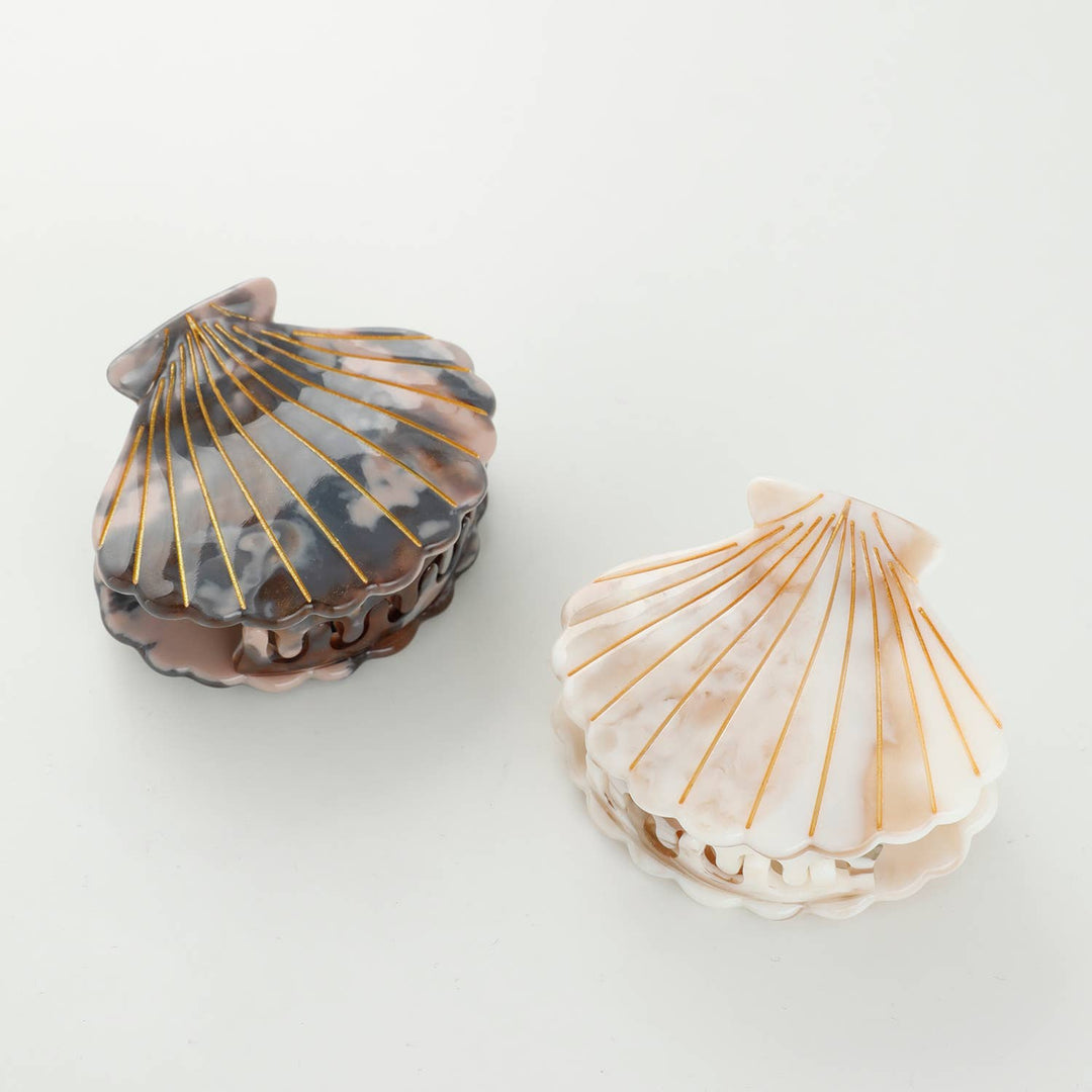 Calacatta Seashell Claw Clip - 2 inch