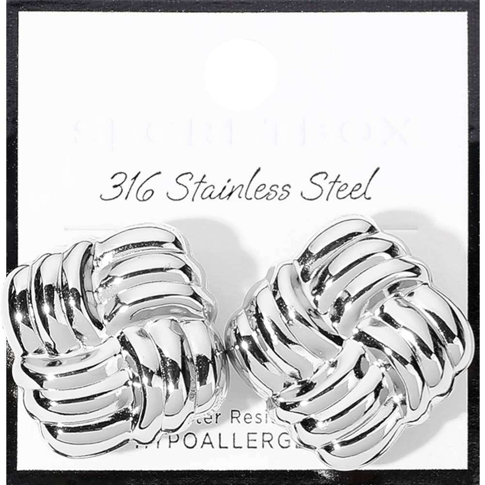 Chunky Geometric Earrings - Silver