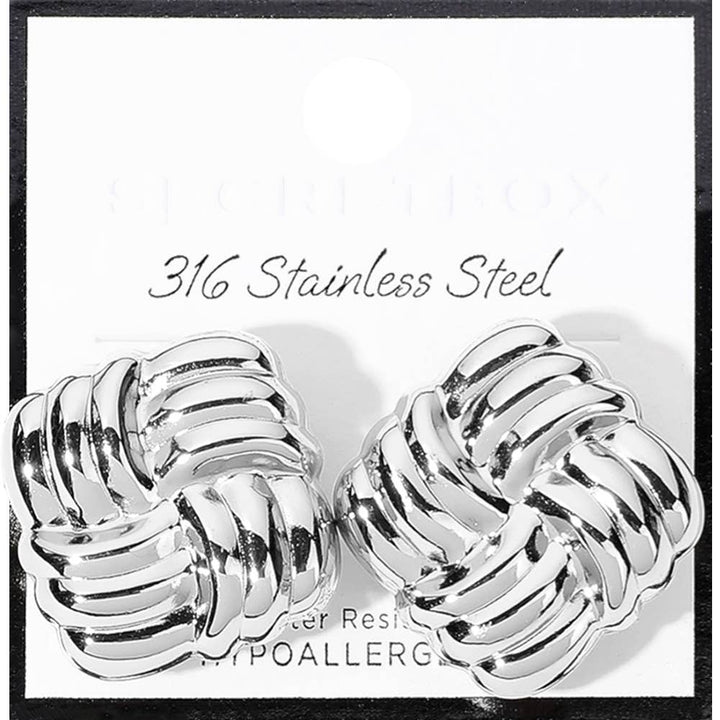 Chunky Geometric Earrings - Silver