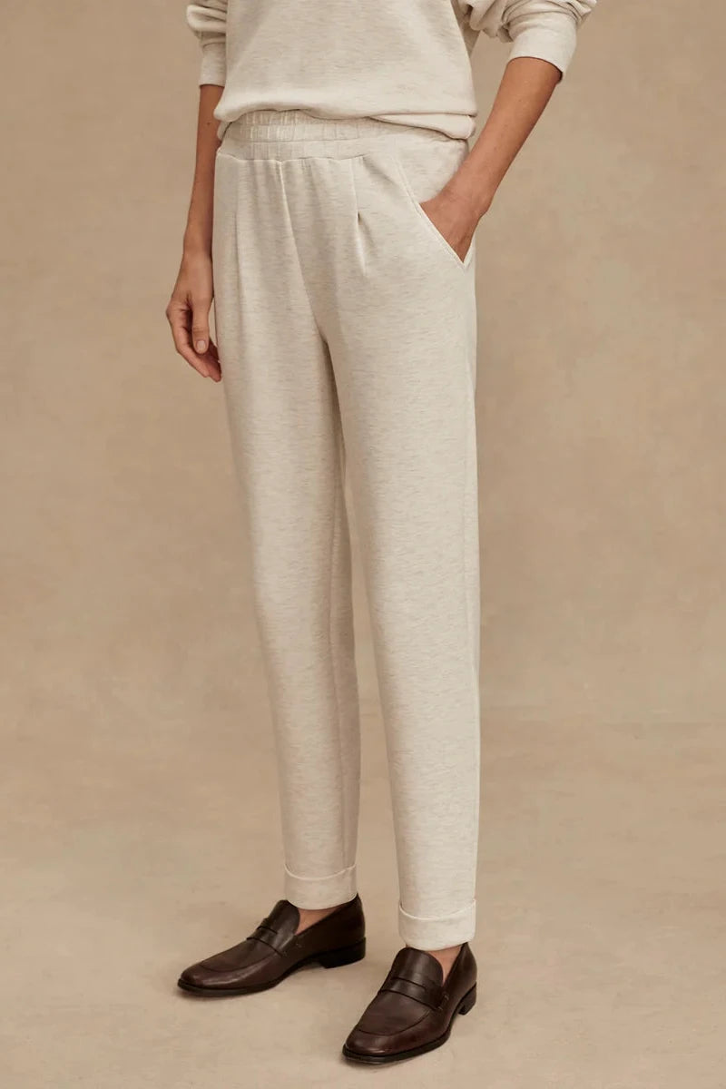 The Rolled Cuff Pant 28.5" - Ivory Marl
