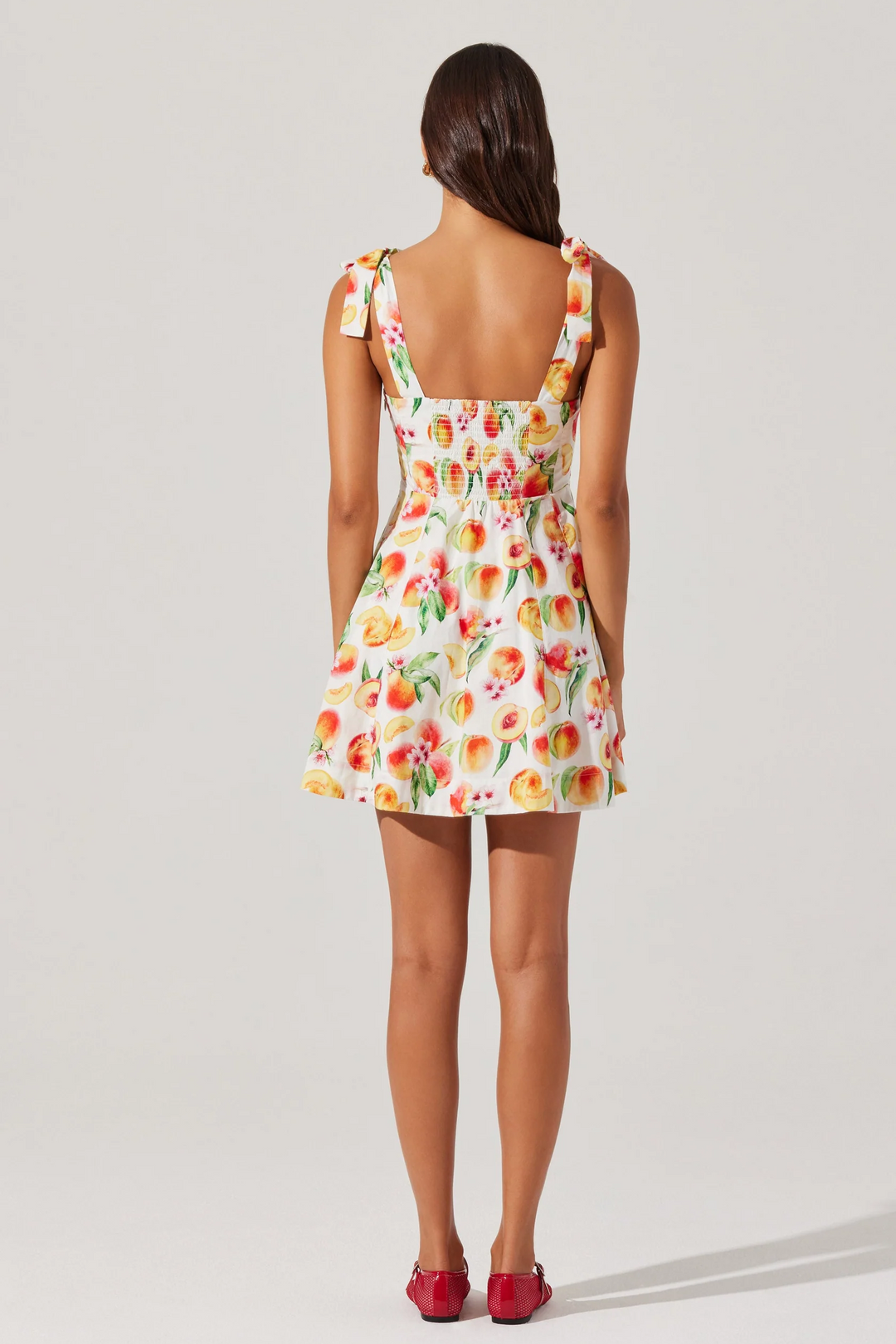 Georgia Bow Strap Mini Dress - Yellow Peach