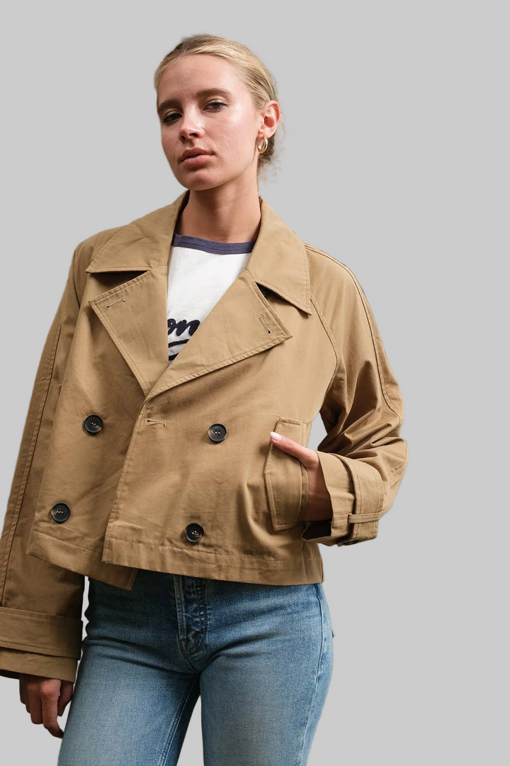 Abby Trench Jacket - Khaki Beige