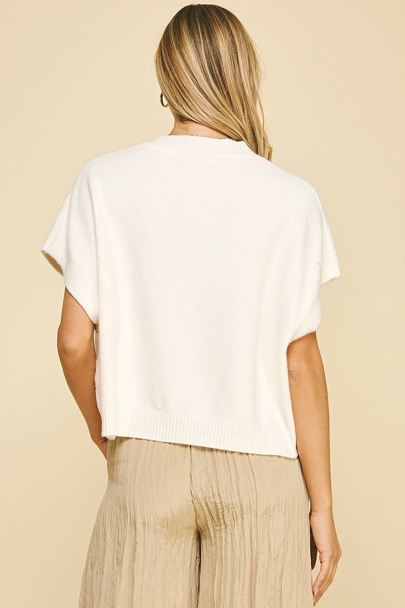 Elle Short Sleeve Knit - Ivory