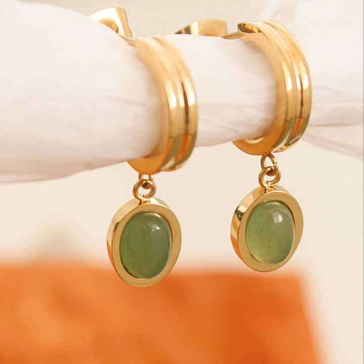 Whitnee Round Stone Dangle Earring