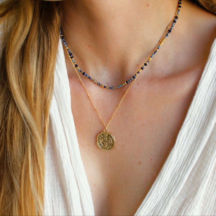 Vale Gold Coin Necklace: 16 inch