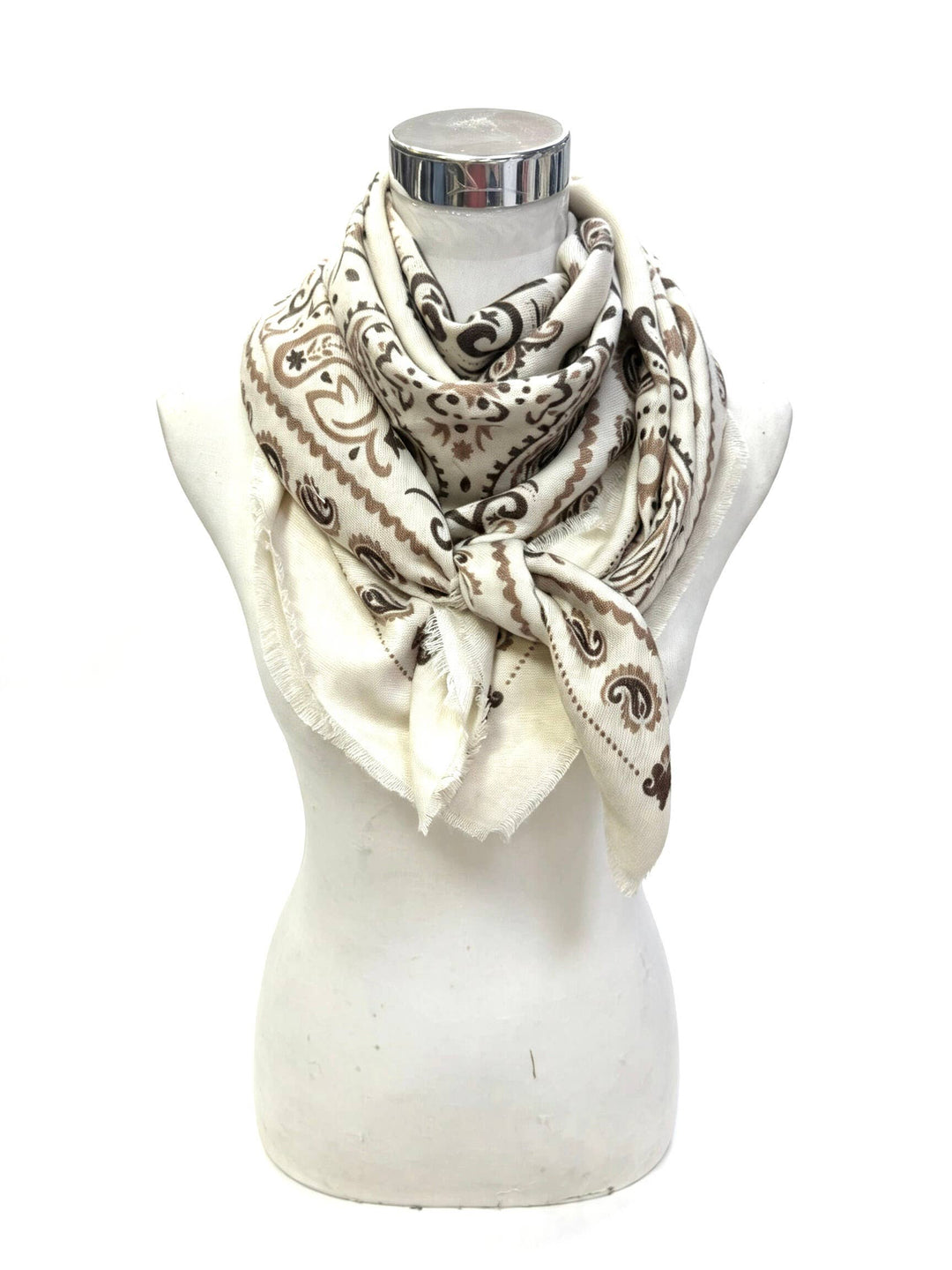 K21 Large Woolen Square Bandana: Cafe