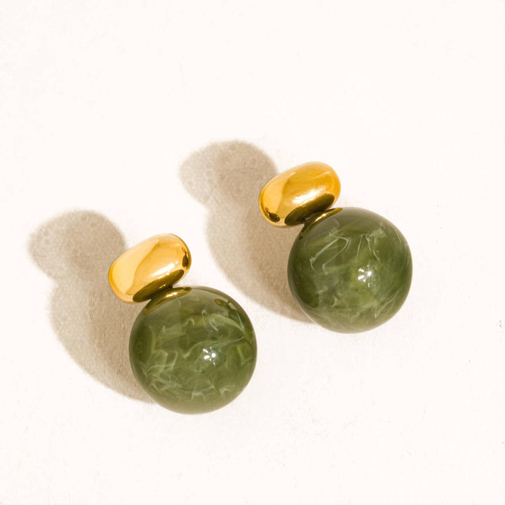 Velisse Green Marble Earrings