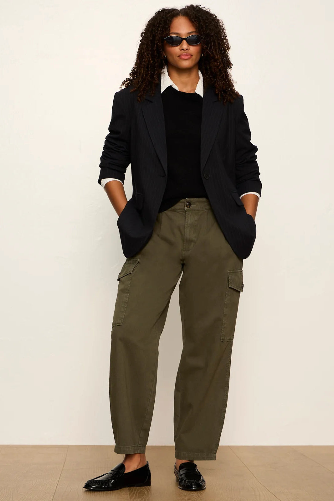 Maci Blazer - Navy Pinstripe